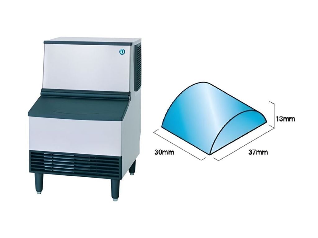kích thước đá viên máy làm đá hình bán nguyệt Hoshizaki KM-125A