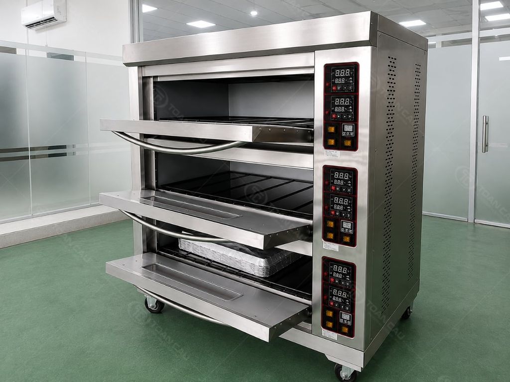 Lò nướng dùng điện 3 Tầng 6 khay BERJAYA BJY-E20KW-3BDD mở cửa