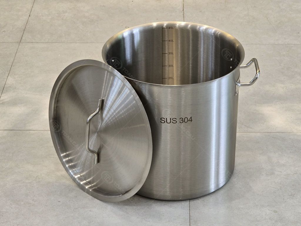 Hình ảnh thực tế của Nồi inox 45L đáy phẳng