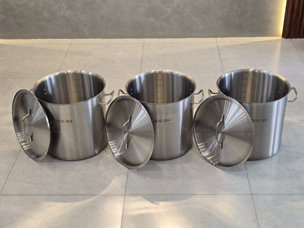 Hình ảnh thực tế của Nồi inox 45L đáy phẳng