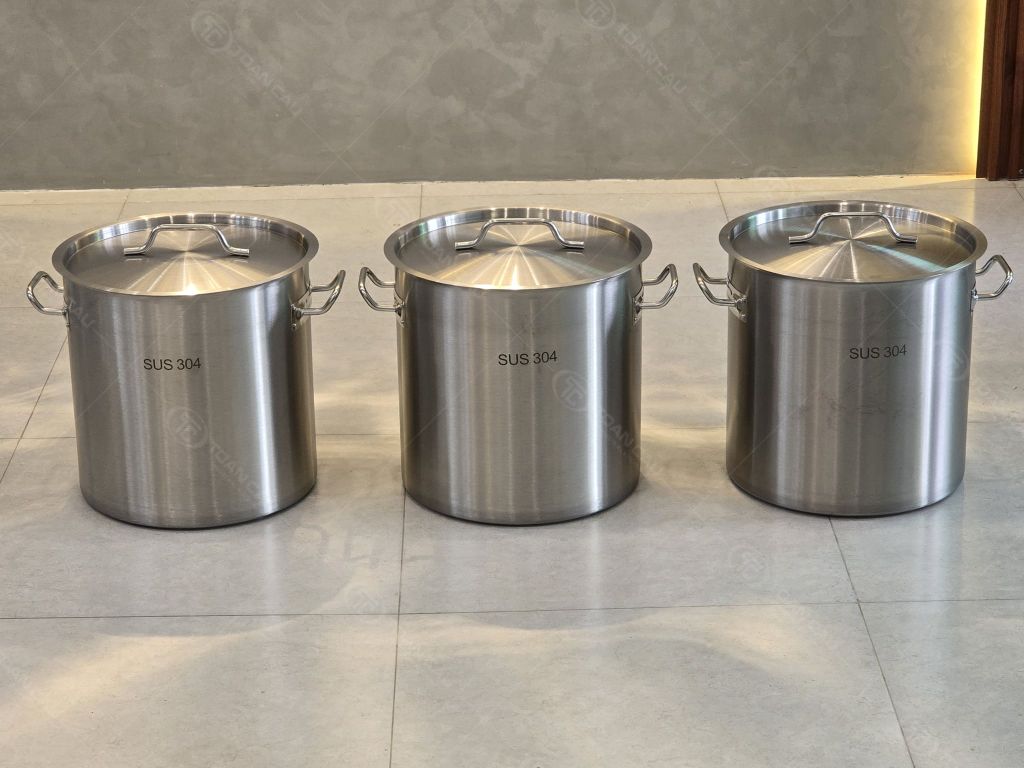 Hình ảnh thực tế của Nồi inox 45L đáy phẳng