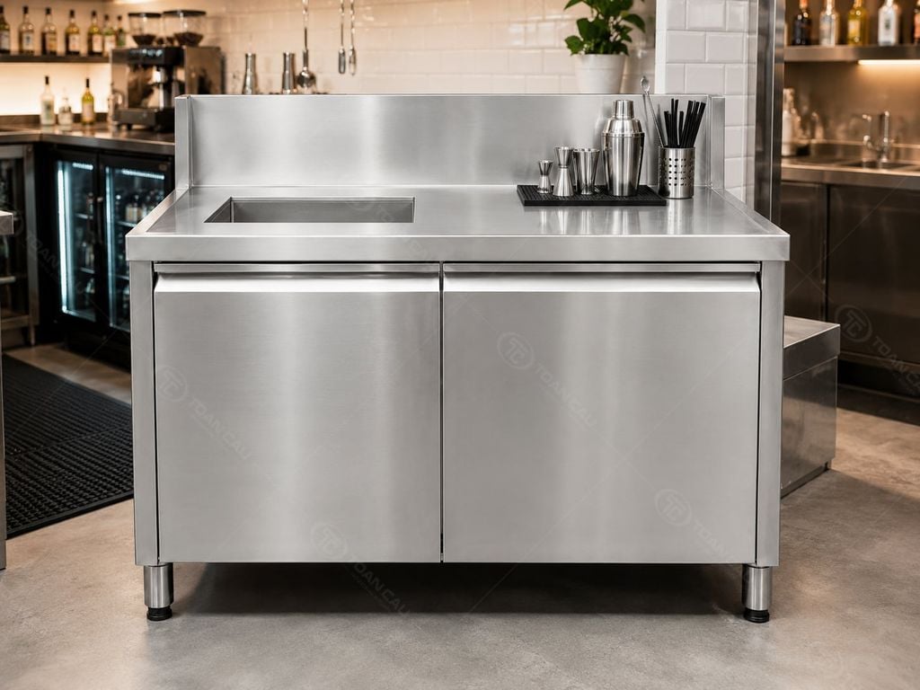 Hình ảnh của quầy tủ inox 1m1
