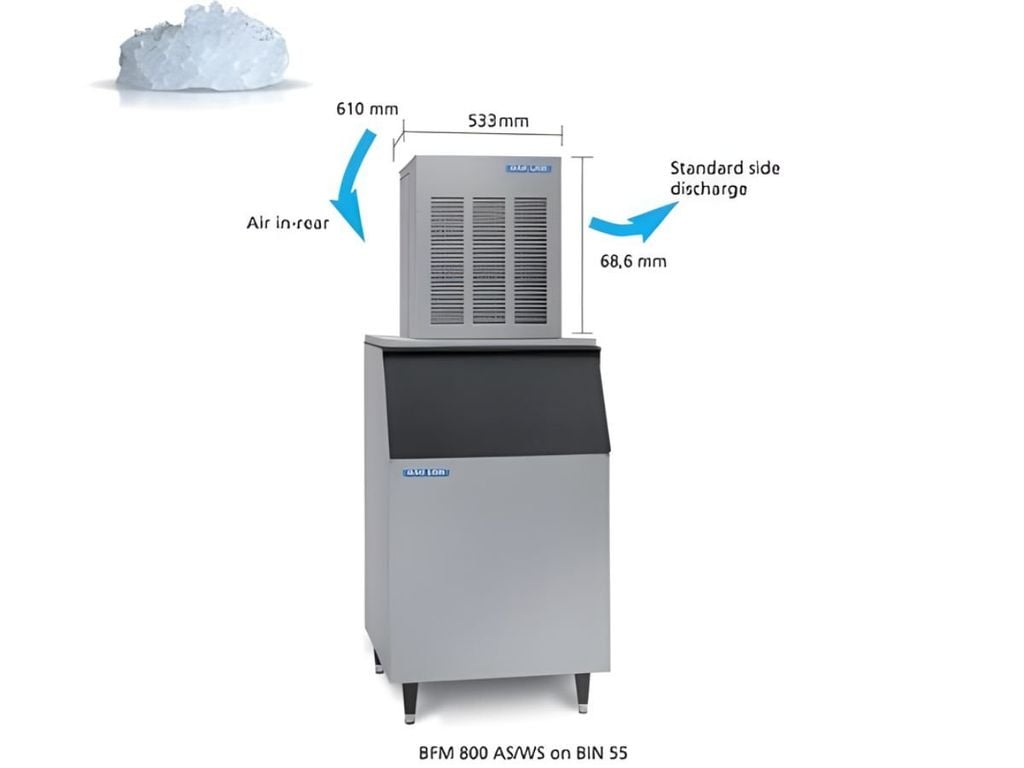 thiết kế máy làm đá vảy Bar Line Scotsman BFM800