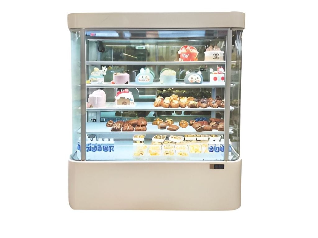 thực tế tủ bánh kem bo cong 5 tầng SunTrump CROWN-B(M/F)-1200