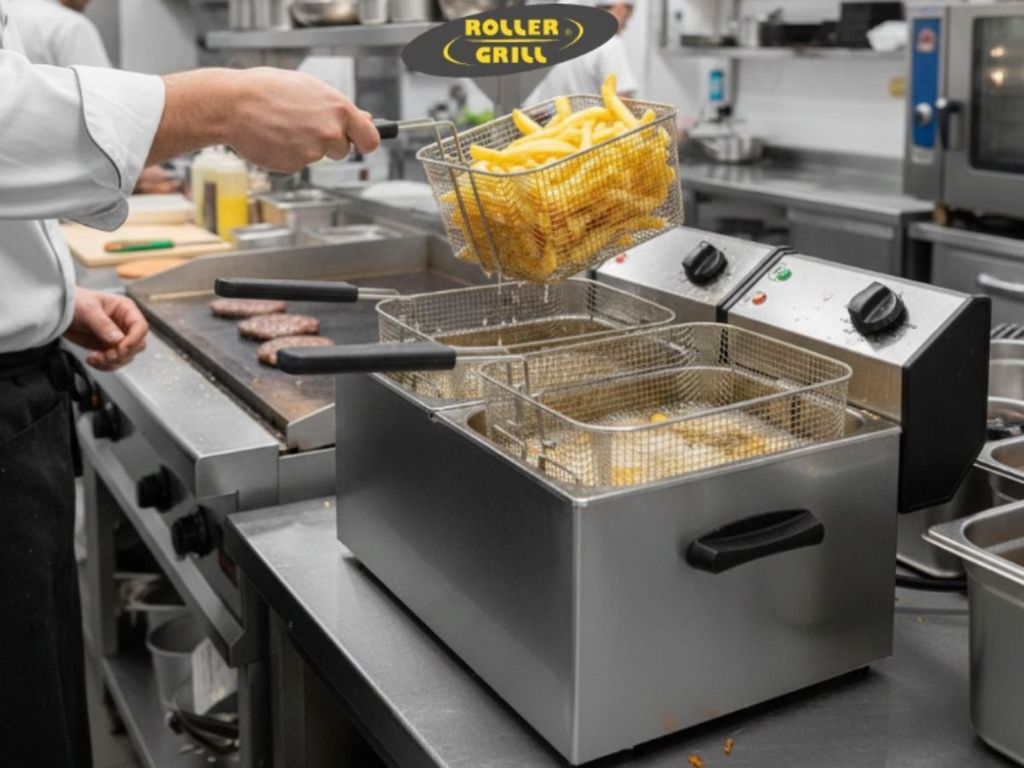 ứng dụng bếp chiên nhúng đôi Roller Grill FD80D