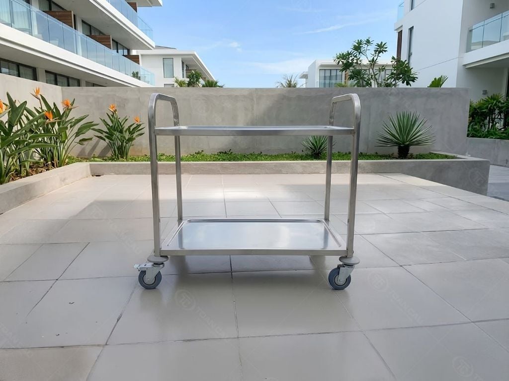 Xe đẩy inox 2 tầng TC-XD02 hình ảnh thực tế