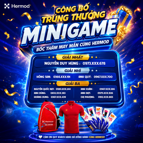 🔥 CHÍNH THỨC CÔNG BỐ KẾT QUẢ MINIGAME “BỐC THĂM MAY MẮN CÙNG HERMOD” 🔥