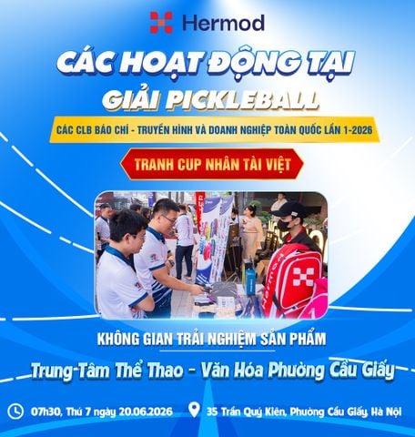 🔥 HERMOD SẼ CÓ MẶT TẠI GIẢI PICKLEBALL CÁC CLB BÁO CHÍ – TRUYỀN HÌNH VÀ DOANH NGHIỆP TOÀN QUỐC LẦN I – 2026 🔥
