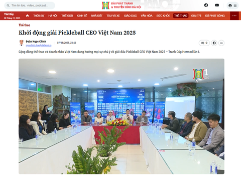 VINH DỰ ĐÓN ĐÀI TRUYỀN HÌNH HÀ NỘI VỀ ĐƯA TIN TẠI HỌP BÁO GIẢI PICKLEBALL CEO VIỆT NAM 2025 – TRANH CÚP HERMOD LẦN I