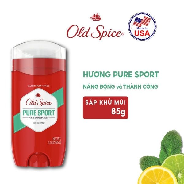 Sáp khử mùi Old Spice Pure Sport 85g (sáp xanh)