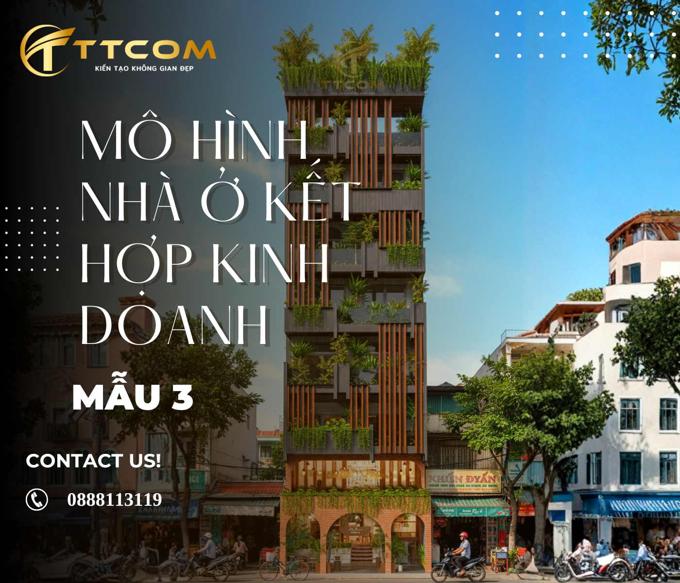 GIẢI PHÁP KIẾN TRÚC XANH CHO NHÀ PHỐ KẾT HỢP KHÁCH SẠN HOMESTAY & F&B