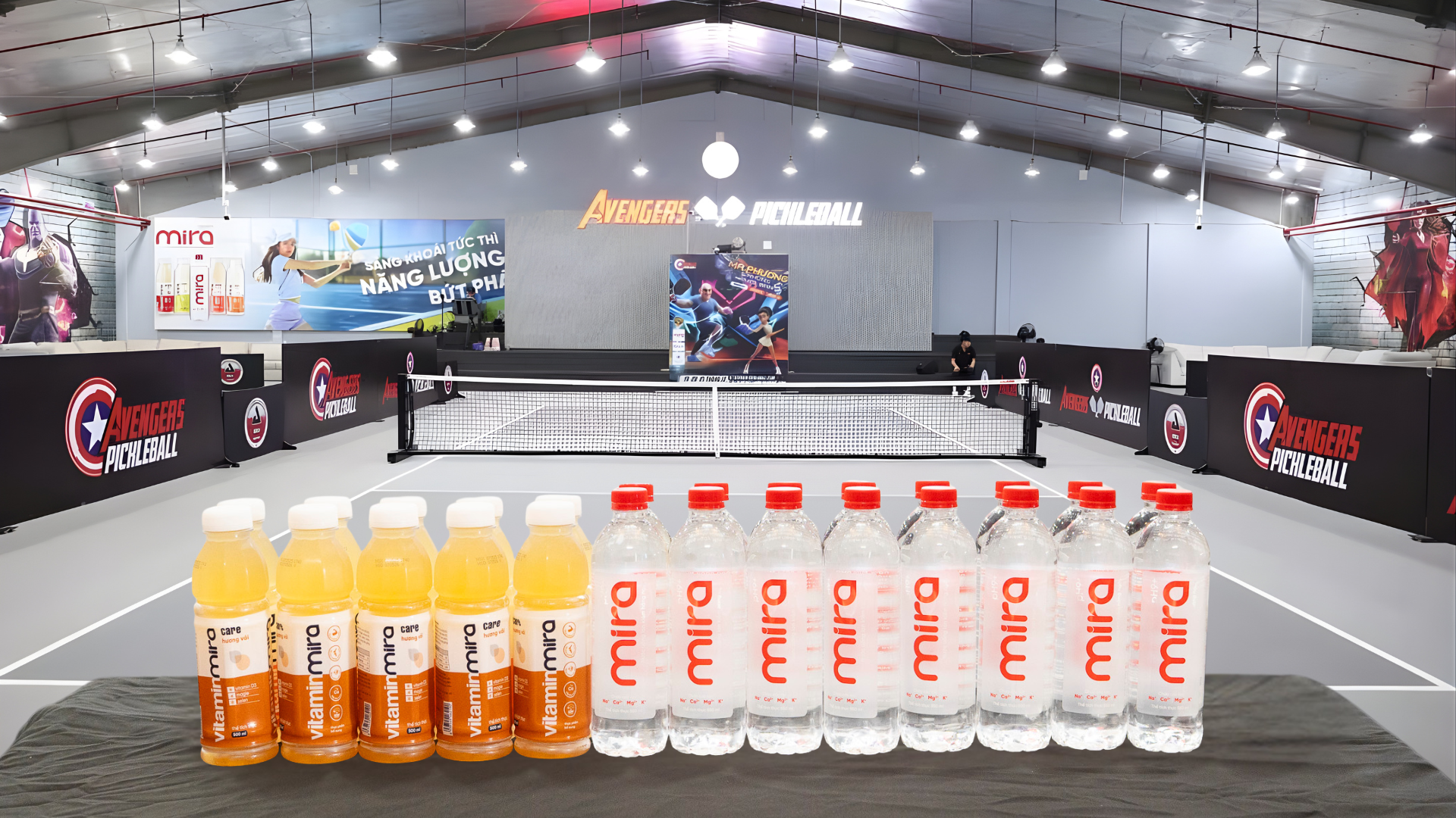 Nước uống ion kiềm Mira pH9+ và VitaminMira tiếp năng lượng, bứt phá từng pha bóng tại giải Pickleball ws Mr Xuân Hoàn