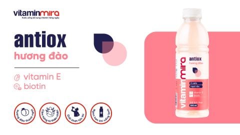 Nước uống bổ sung Vitamin Mira Antiox Hương Đào - DƯỠNG DA KHỎE, CHĂM TÓC XINH