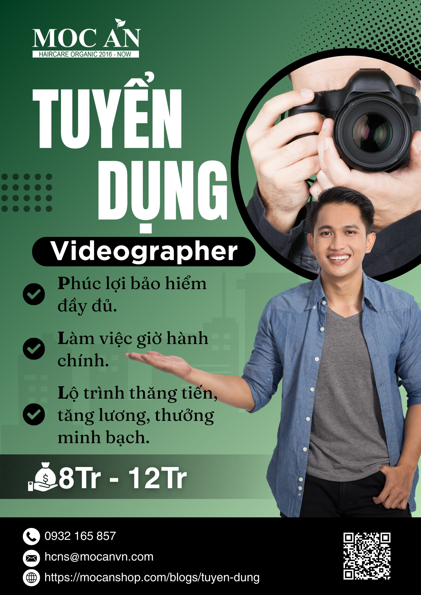 🌿 MỘC ÂN HAIRCARE – TUYỂN DỤNG VIDEOGRAPHER ( QUAY PHIM ) 🎥