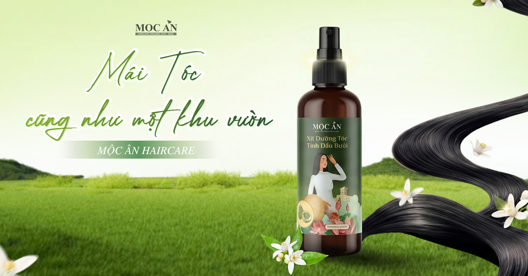 MÁI TÓC CŨNG NHƯ MỘT KHU VƯỜN