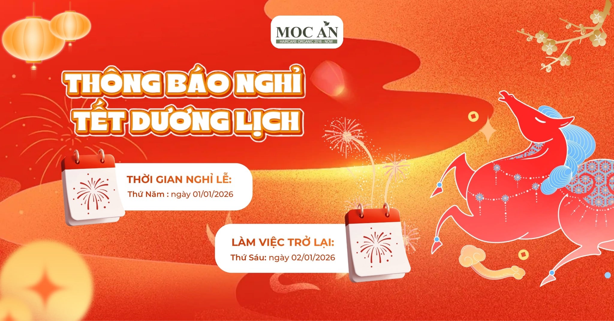 📢 THÔNG BÁO NGHỈ LỄ TẾT DƯƠNG LỊCH 2026 📢