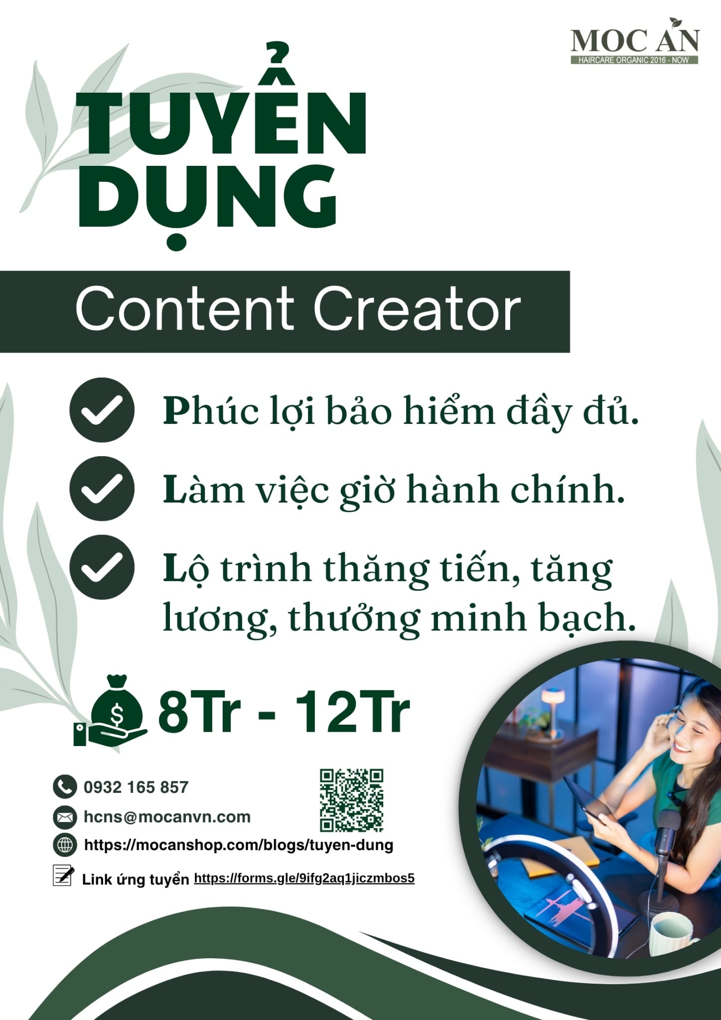 🌿 MỘC ÂN HAIRCARE TUYỂN DỤNG – CONTENT CREATOR