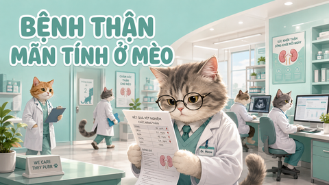 BỆNH THẬN MÃN TÍNH Ở MÈO (CKD): DẤU HIỆU VÀ CHẾ ĐỘ ĂN THEO GIAI ĐOẠN