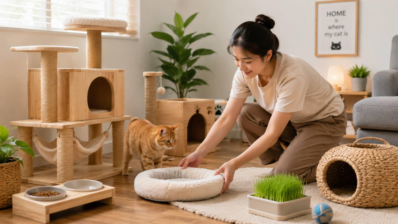 BỐ TRÍ KHÔNG GIAN SỐNG CHO MÈO: CHECKLIST DỄ LÀM CHO NGƯỜI MỚI