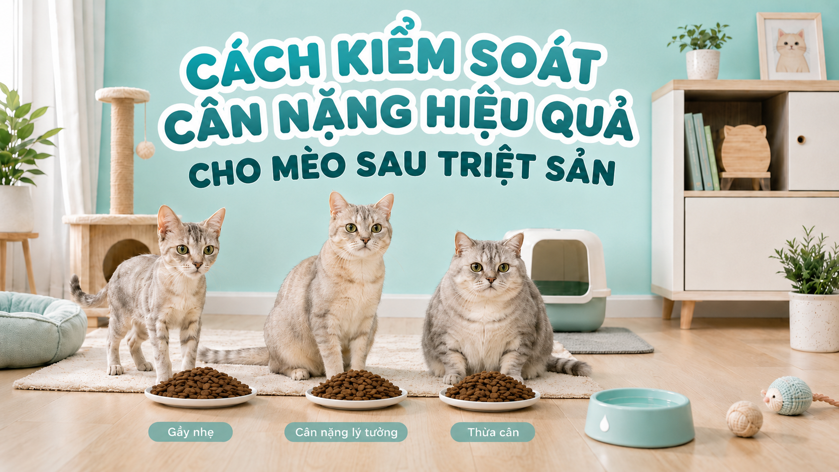 CÁCH KIỂM SOÁT CÂN NẶNG HIỆU QUẢ CHO MÈO SAU TRIỆT SẢN