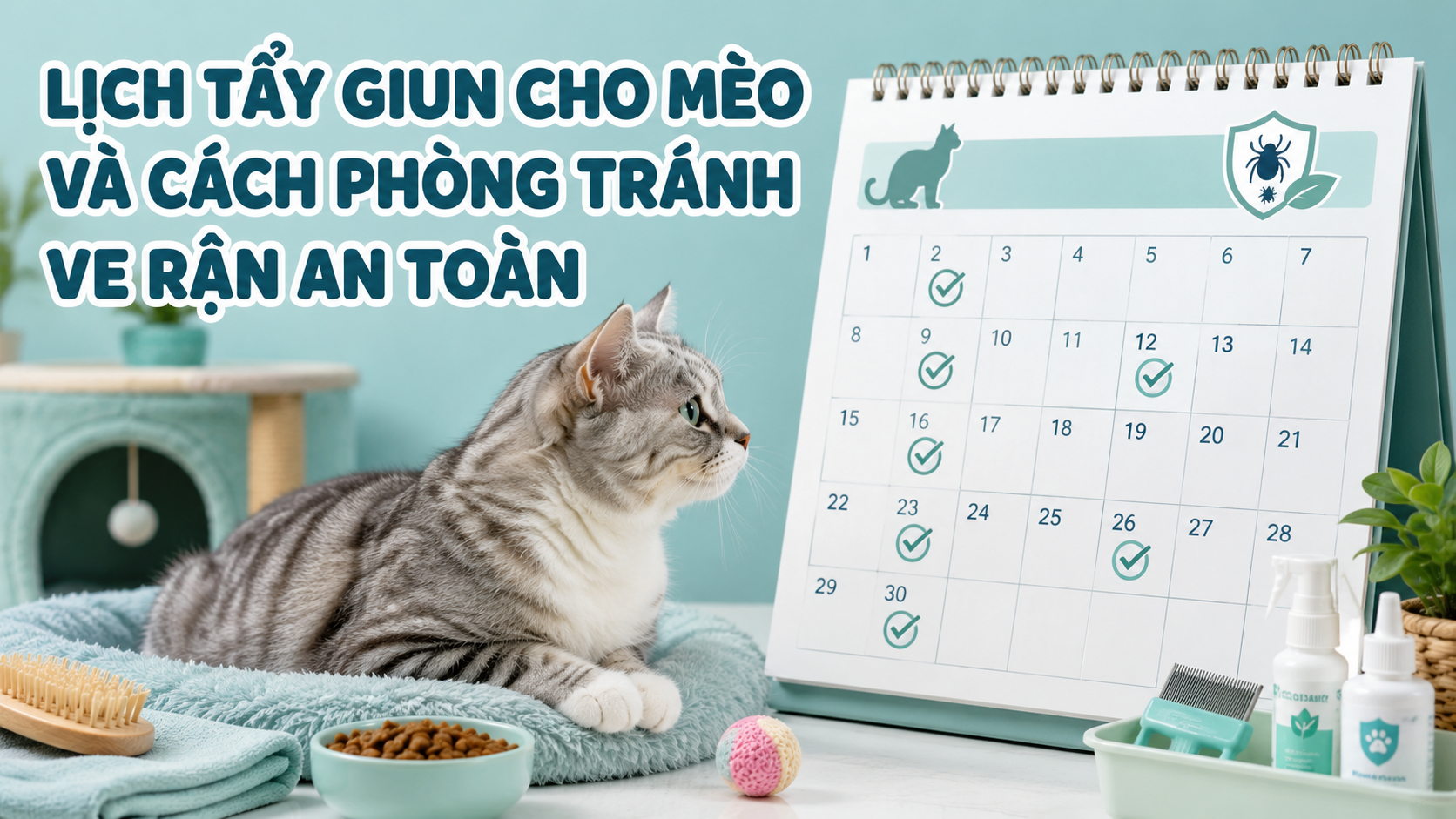 LỊCH TẨY GIUN CHO MÈO VÀ PHÒNG VE RẬN THEO NGUY CƠ