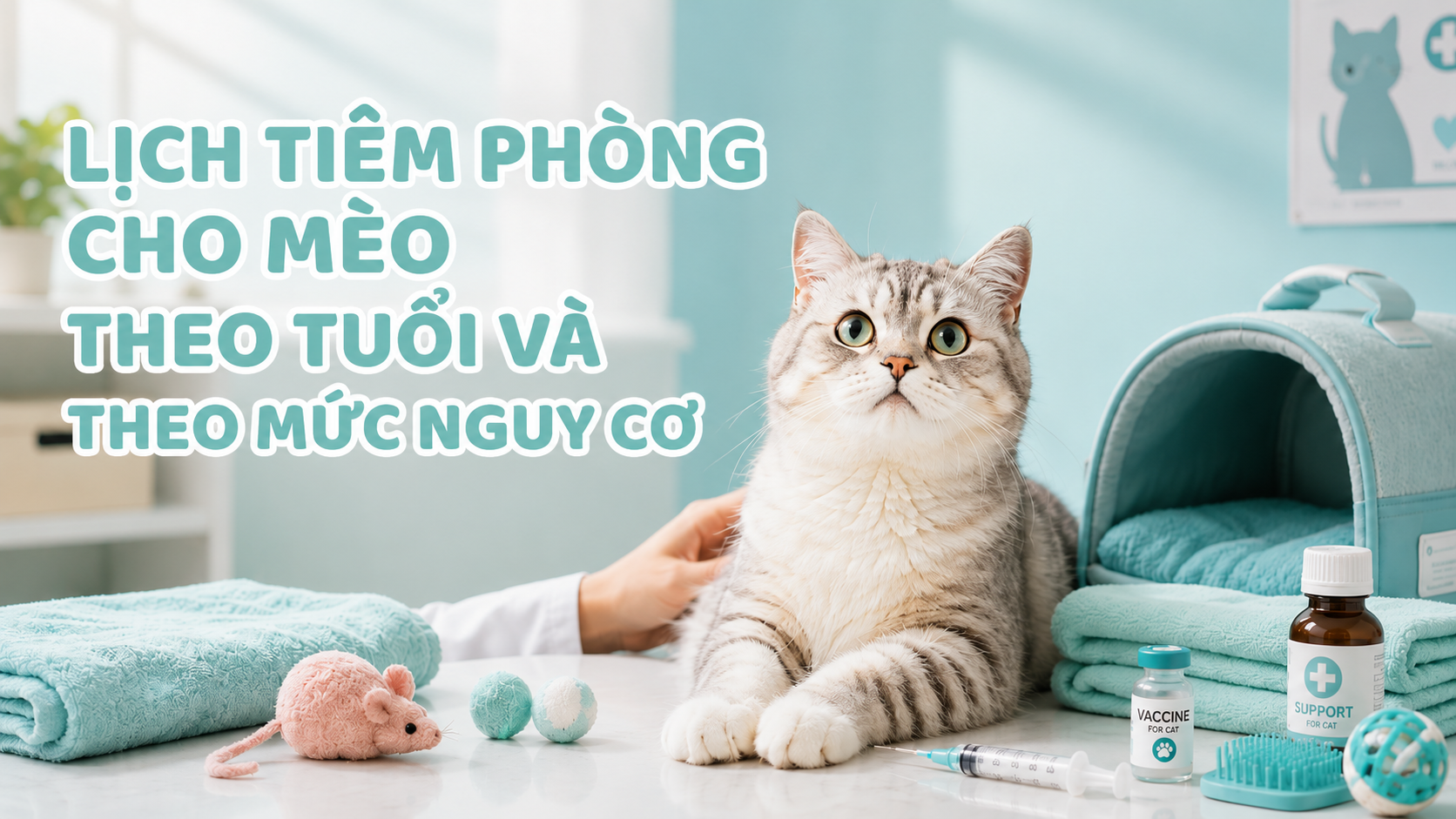 LỊCH TIÊM PHÒNG CHO MÈO THEO TUỔI VÀ THEO MỨC NGUY CƠ