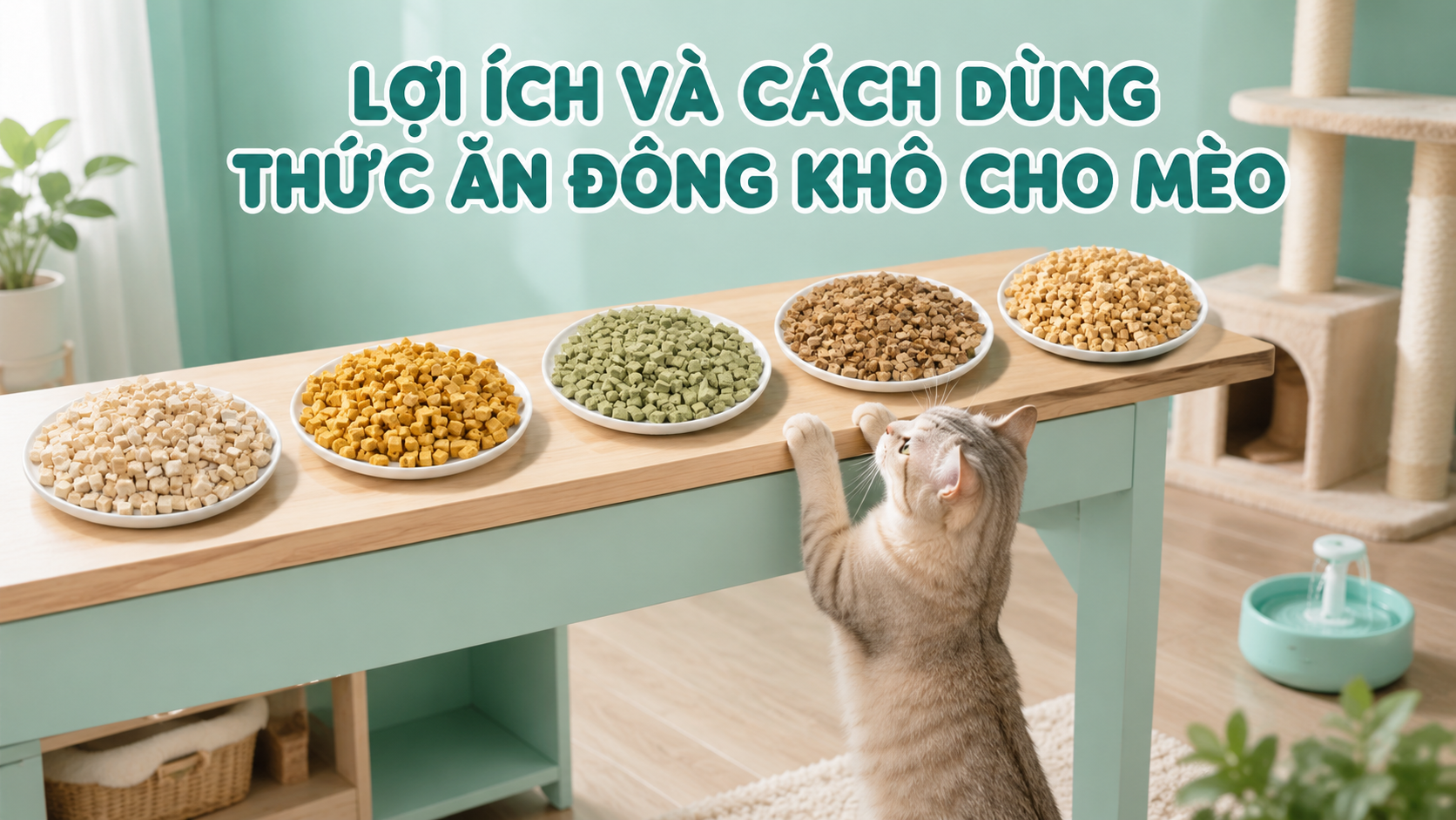 THỨC ĂN ĐÔNG KHÔ CHO MÈO: LỢI ÍCH VÀ CÁCH DÙNG ĐÚNG