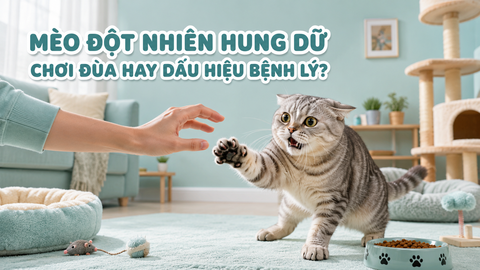 MÈO ĐỘT NHIÊN HUNG DỮ — CHƠI ĐÙA HAY DẤU HIỆU BỆNH LÝ?