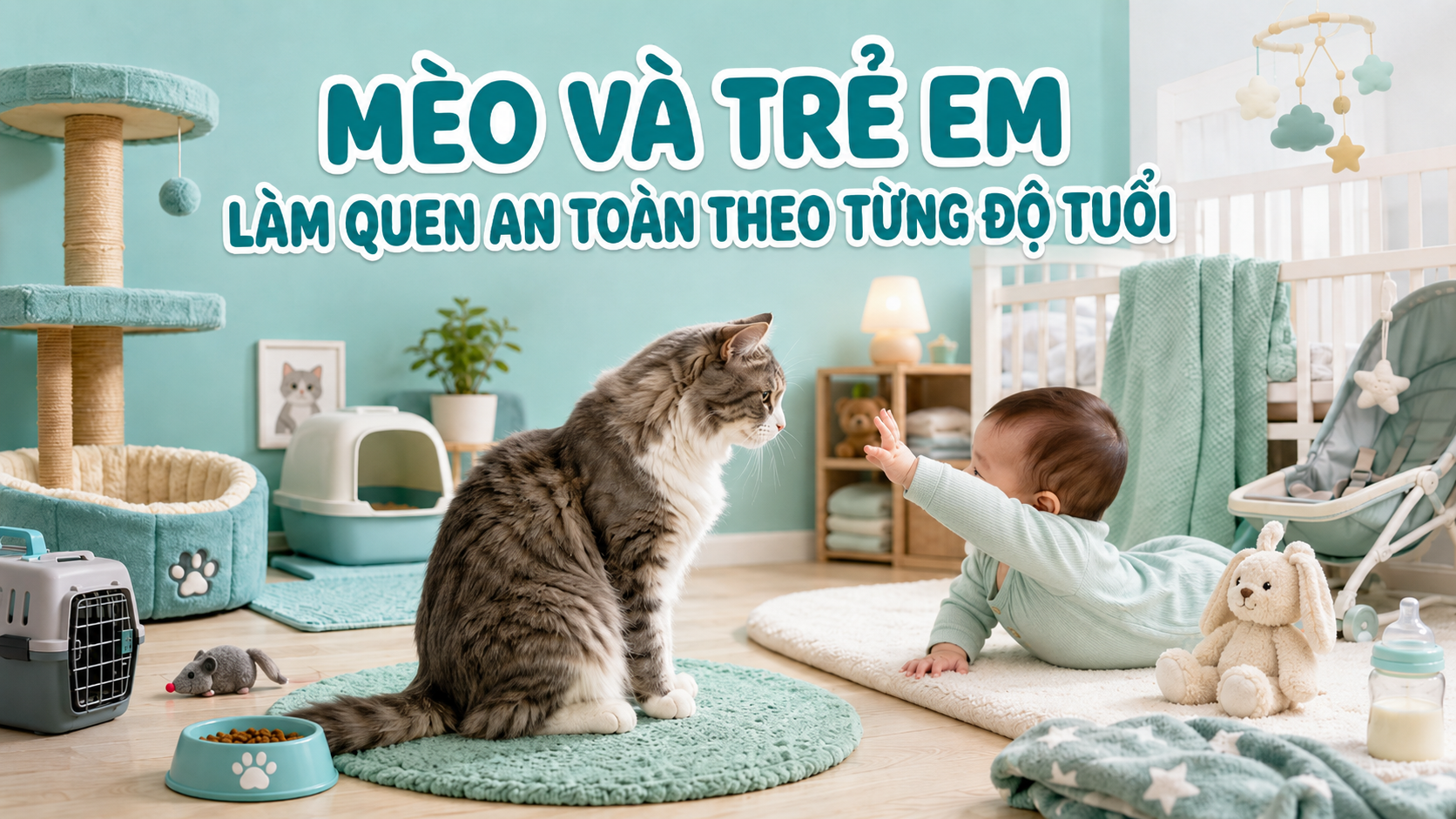 MÈO VÀ TRẺ EM: LÀM QUEN AN TOÀN THEO TỪNG ĐỘ TUỔI