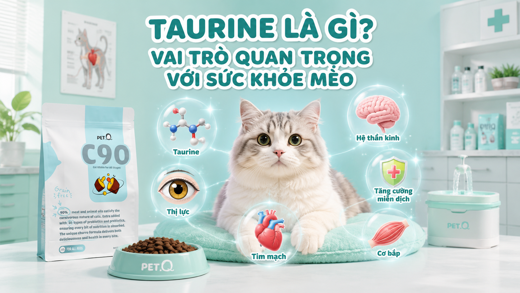 TAURINE LÀ GÌ? VAI TRÒ QUAN TRỌNG VỚI SỨC KHỎE MÈO