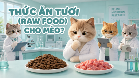 THỨC ĂN TƯƠI (RAW FOOD) CHO MÈO: LỢI ÍCH VÀ RỦI RO BẠN CẦN BIẾT