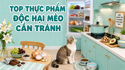 DANH SÁCH THỰC PHẨM ĐỘC HẠI MÈO CẦN TRÁNH
