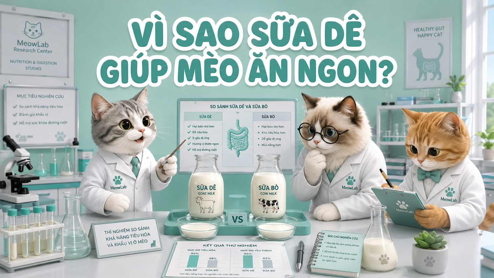 VÌ SAO SỮA DÊ GIÚP MÈO ĂN NGON HƠN?