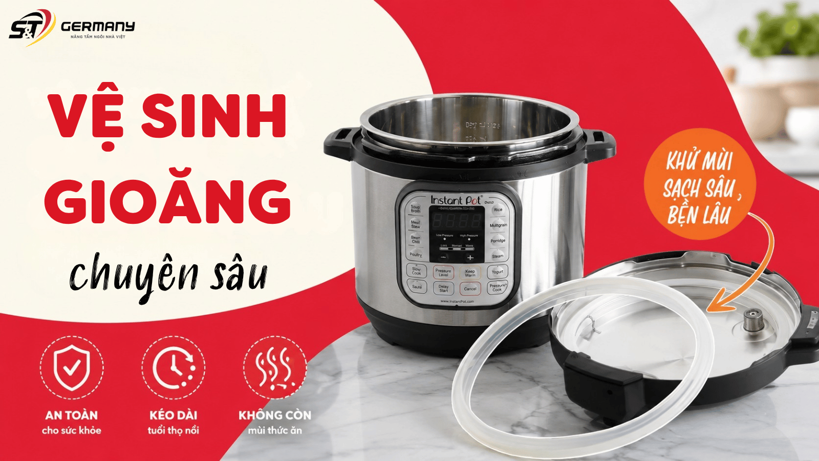 Gioăng Instant Pot bị mùi phải làm sao? Có phải thay mới?