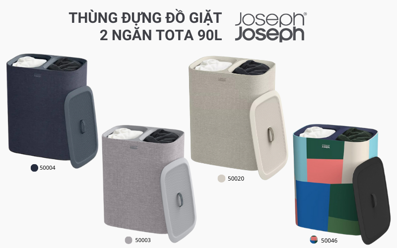 Thùng đựng đồ giặt 2 ngăn Joseph Joseph Tota 90L nhiều màu