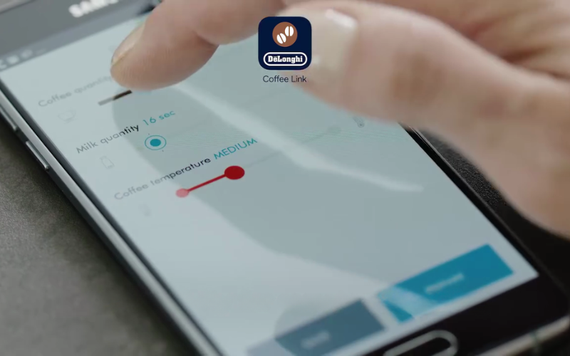 App Coffee Link liên kết máy pha cà phê tự động De'Longhi PrimaDonna Elite Experience ECAM 656.85.MS màu bạc