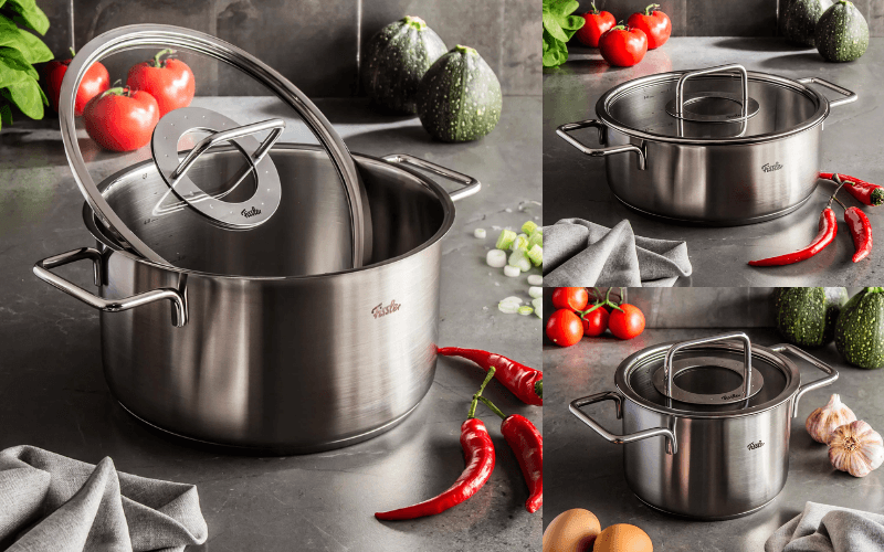 Bộ nồi Fissler Pure Collection 4 nồi vung kính kèm quánh