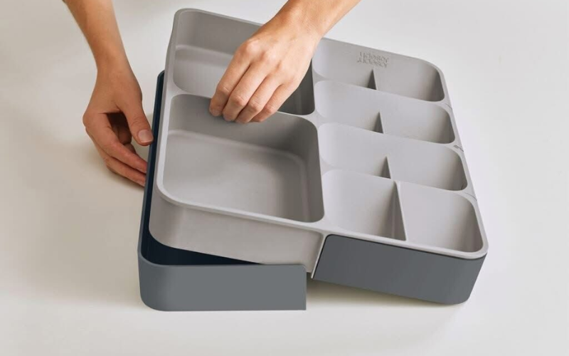 Bộ khay chia ngăn kéo, để dao thìa dĩa Joseph Joseph 85166 DrawerStore Grey