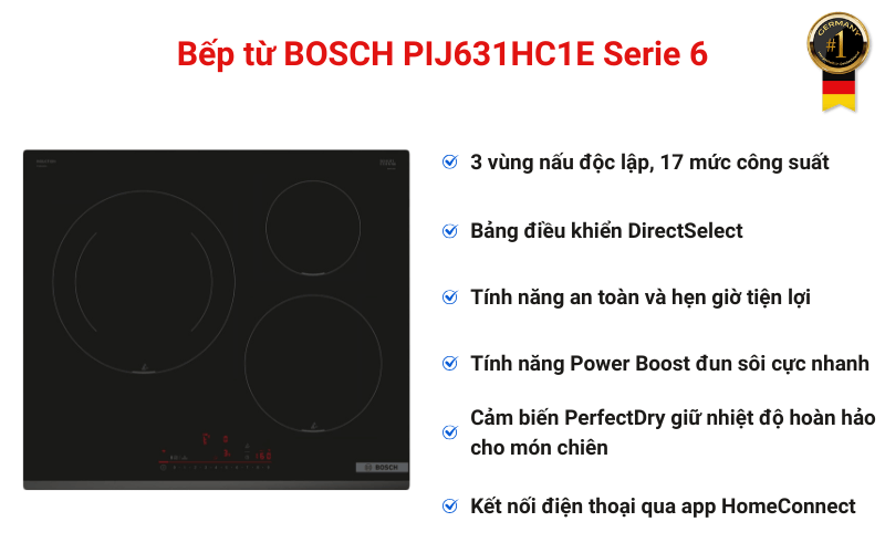 Bếp từ BOSCH PIJ631HC1E Serie 6