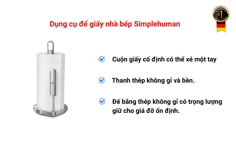 Dụng cụ để giấy nhà bếp Simplehuman