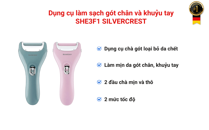 Dụng cụ làm sạch gót chân và khuỷu tay SHE3F1 SILVERCREST