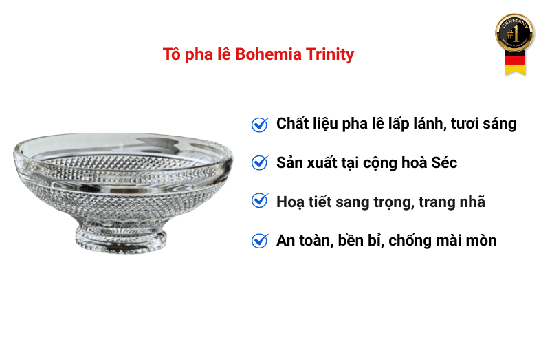 Tô pha lê Bohemia Trinity