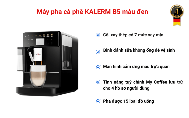 Máy pha cà phê KALERM B5 màu đen