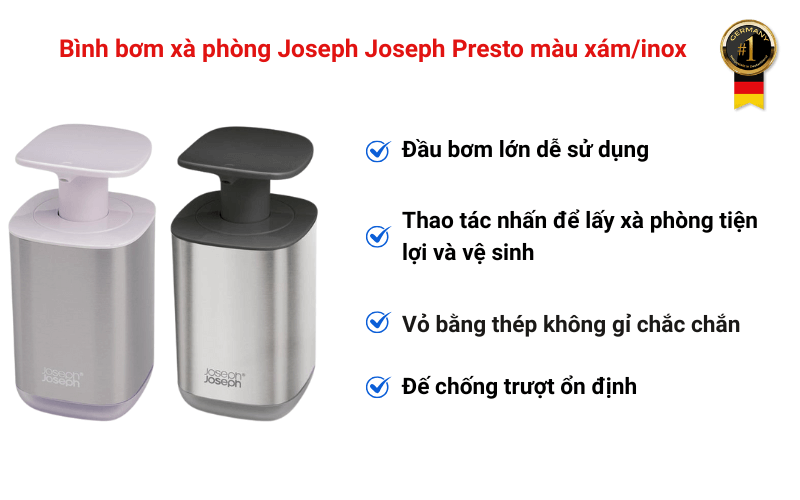 Bình bơm xà phòng Joseph Joseph Presto