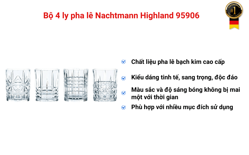 Bộ 4 ly pha lê Nachtmann Highland 95906