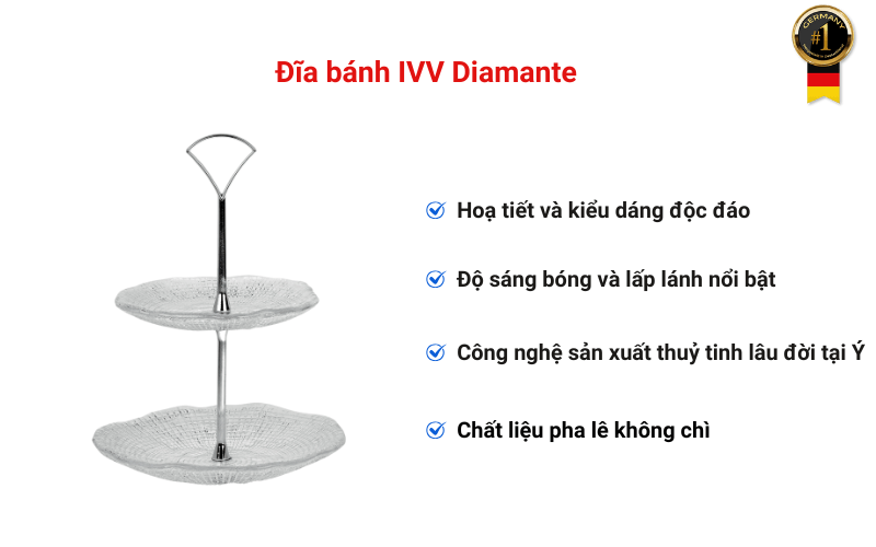 Đĩa bánh IVV Diamante, nhiều kích cỡ