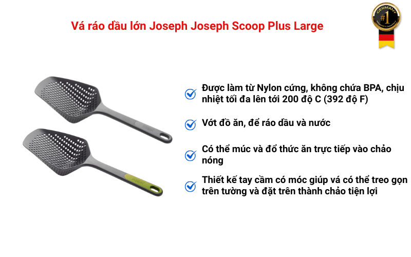 Vá ráo dầu lớn Joseph Joseph Scoop Plus Large