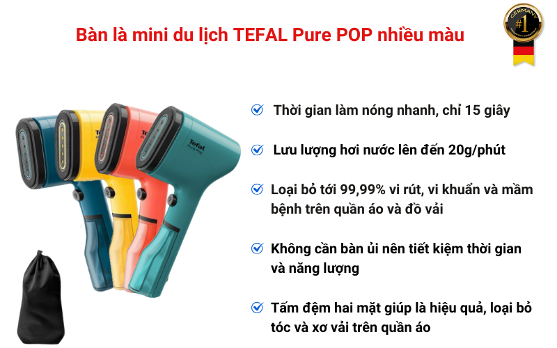 Bàn là mini du lịch TEFAL Pure POP