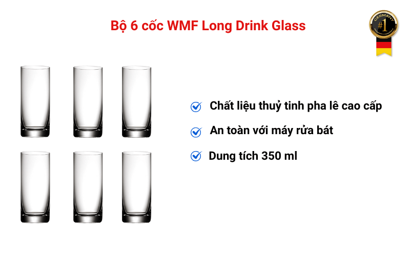 Bộ 6 cốc WMF Long Drink Glass