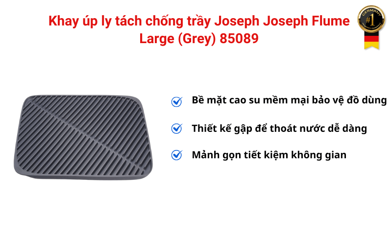 Khay úp ly tách chống trầy Joseph Joseph Flume Large (Grey) 85089
